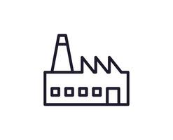 Single line icon of factory on isolated white background. High quality editable stroke for mobile apps, web design, websites, online shops etc. vector