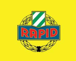 SK Rapid Wien Club Logo Symbol Austria League Football Abstract Design Vector Illustration With Yellow Background