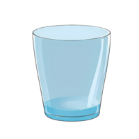 leeg glas hand- getrokken tekenfilm stijl illustratie ai gegenereerd png