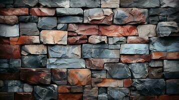 Wall texture of sharp stone bricks tiles background photo