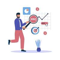 Flat design of pay per click marketing strategy. Flat design illustration vector