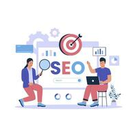 Flat design of search engine optimization marketing strategy. Flat design illustration vector