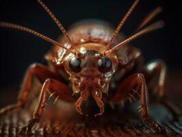Cockroach portrait created with Generative AI technology photo