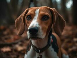 American Foxhound dog created with Generative AI technology photo
