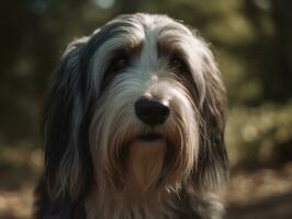 Bearded Collie dog created with Generative AI technology photo