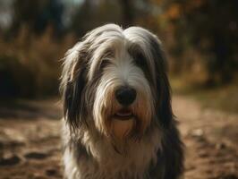 Bearded Collie dog created with Generative AI technology photo