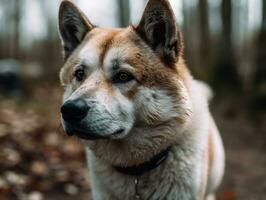 Akita dog created with Generative AI technology photo