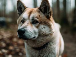 Akita dog created with Generative AI technology photo