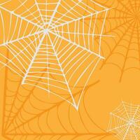 telarañas antecedentes para varios diseños para Víspera de Todos los Santos, horror otoño vacaciones. naranja antecedentes con telaraña para varios diseños, postales, invitaciones, web paginas vector