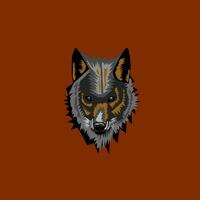 Unique vector wolf design. Abstract wolf head vector art that is dashing and brave.