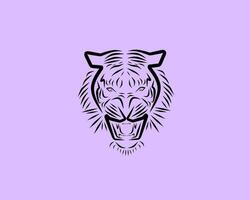 Tigre vector ilustración, único creativo diseño arte, sencillo con resumen líneas, valiente y apuesto Tigre rostro.