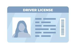 ID card. Personal info data. Identification document with person photo. User or profile card. Driver's license. Flat style. Vector illustration.