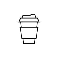 Coffee in Disposable Cup Minimalistic Outline Icon for Shops and Stores. Suitable for books, stores, shops. Editable stroke in minimalistic outline style. Symbol for design vector