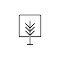 Square Tree Vector Sign for Apps and Sites. Vector Illustration for web sites, apps, design, banners and other purposes