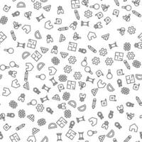 Gear, Magnifying glass, Brick Wall, Column Seamless vector pattern made of line icons. Suitable for web wrapping, printing, web sites, apps