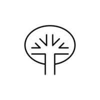 Round Big Deciduous Tree Minimalistic Vector Icon for Web Sites. Vector Illustration for web sites, apps, design, banners and other purposes