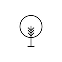 Round Tree Vector Line Icon for Adverts. Perfect for web sites, books, stores, shops. Editable stroke in minimalistic outline style