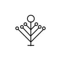 Tree with Round Leaves Outline Simple Icon of Thin Line. Vector Illustration for web sites, apps, design, banners and other purposes