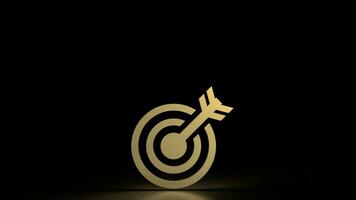 The Gold point icon on black background  3d rendering photo