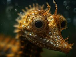 Seahorse portrait created with Generative AI technology photo