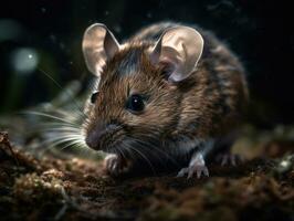 Mouse portrait created with Generative AI technology photo