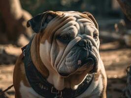 Bulldog created with Generative AI technology photo