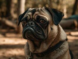 Pug dog created with Generative AI technology photo