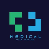 Minimal medical hospital healthcare logo vector template