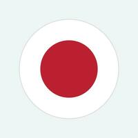 Japón redondo país bandera. Japón circulo nacional bandera. vector