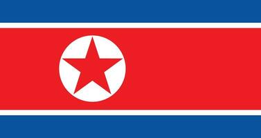 Flat Illustration of North Korea flag. North Korea Flag Vector