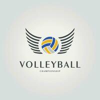 volleyball with a wings logo icon vector design, illustration of volleyball championship