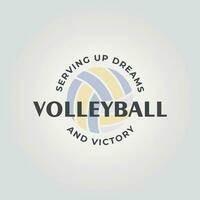 emblem of volleyball logo vector, illustration label design of volley icon vector