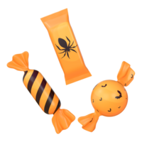 3d renderen halloween oranje snoepjes png