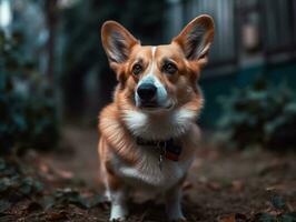 Corgi dog created with Generative AI technology photo