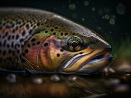 Trout portrait created with Generative AI technology photo