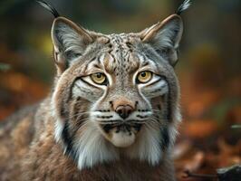 Lynx portrait close up created with Generative AI technology photo