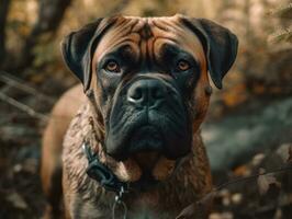 Bullmastiff dog created with Generative AI technology photo