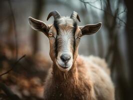 Goat portrait created with Generative AI technology photo