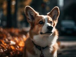 Corgi dog created with Generative AI technology photo