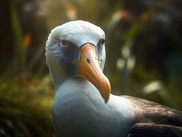 Albatross bird portrait created with Generative AI technology photo