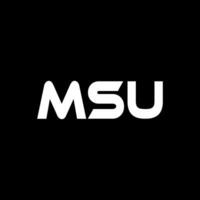 MSU Letter Logo Design, Inspiration for a Unique Identity. Modern Elegance and Creative Design. Watermark Your Success with the Striking this Logo. vector