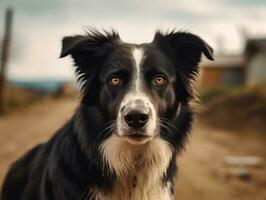 Border Collie dog created with Generative AI technology photo