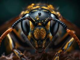 Wasp portrait created with Generative AI technology photo