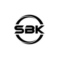 SBK letter logo design in illustration. Vector logo, calligraphy designs for logo, Poster, Invitation, etc.