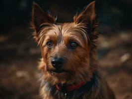 Australian Terrier dog created with Generative AI technology photo