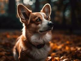 Corgi dog created with Generative AI technology photo
