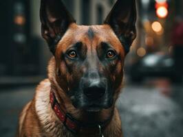 Belgian Malinois dog created with Generative AI technology photo