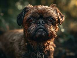 Brussels Griffon dog created with Generative AI technology photo