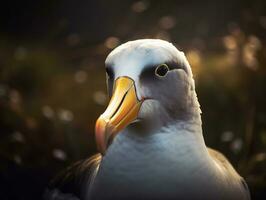 Albatross bird portrait created with Generative AI technology photo