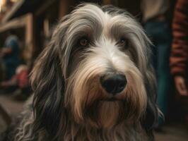 Bearded Collie dog created with Generative AI technology photo